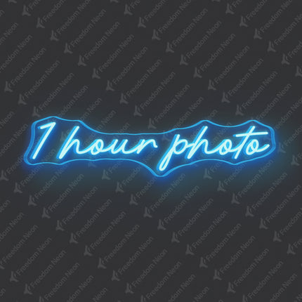 Ice Blue 1 Hour Photo Neon Sign