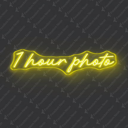 Lemon Yellow 1 Hour Photo Neon Sign