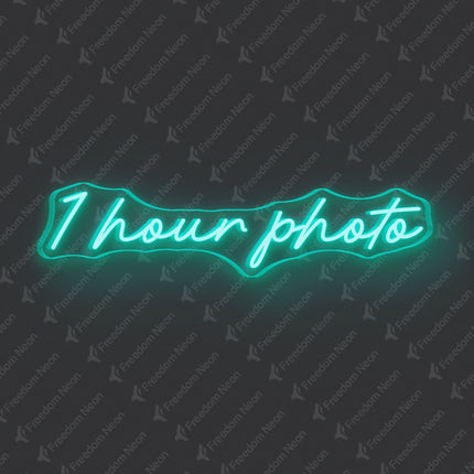 Mint Green 1 Hour Photo Neon Sign