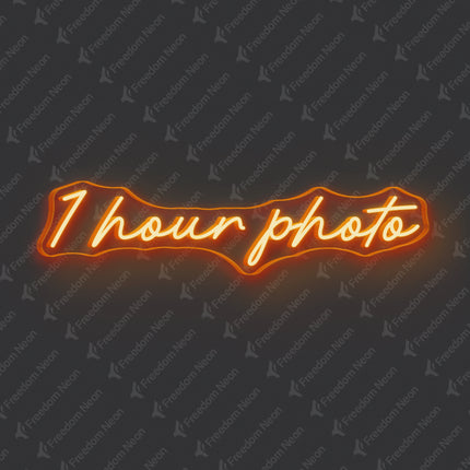 Orange 1 Hour Photo Neon Sign