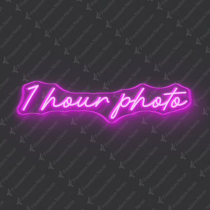 Pink 1 Hour Photo Neon Sign
