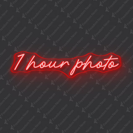 Red 1 Hour Photo Neon Sign