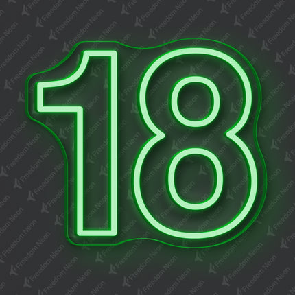 Green 18th Birthday Neon Sign