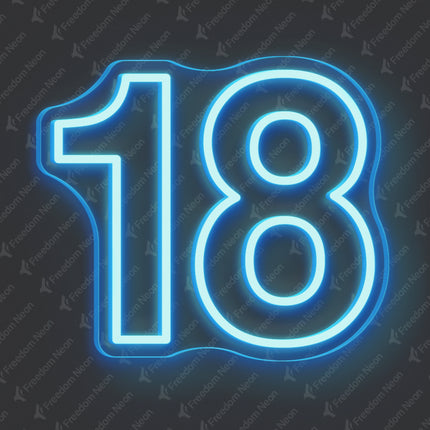 Ice Blue 18th Birthday Neon Sign