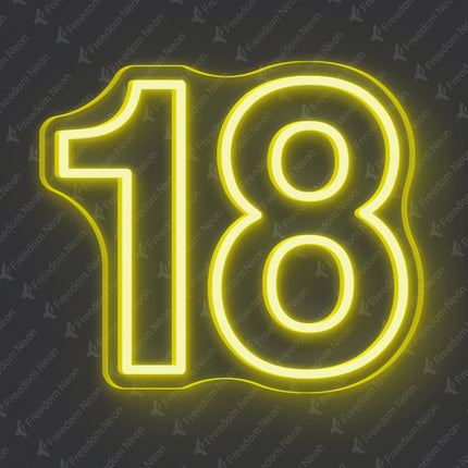 Lemon Yellow 18th Birthday Neon Sign