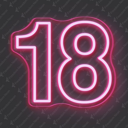 Light Pink 18th Birthday Neon Sign