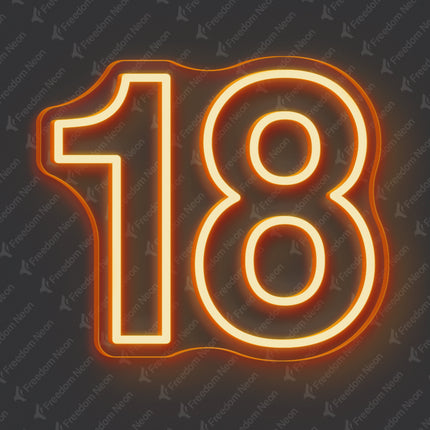 Orange 18th Birthday Neon Sign