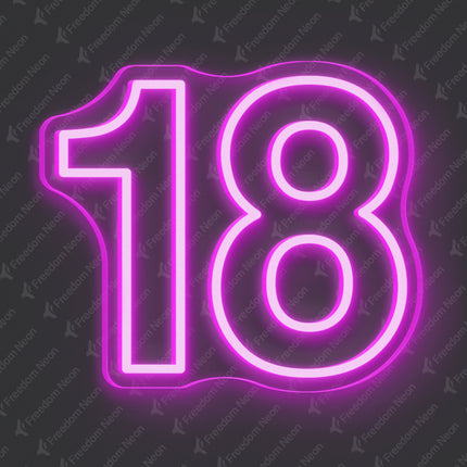 Pink 18th Birthday Neon Sign