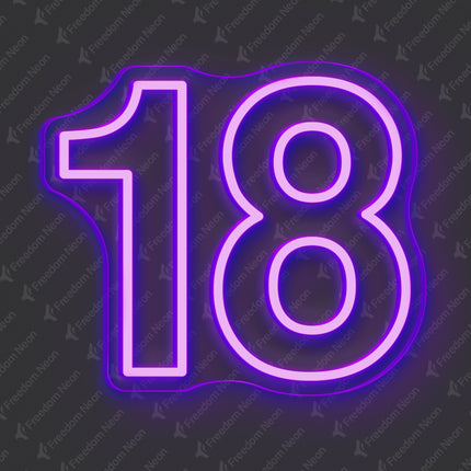 Purple 18th Birthday Neon Sign