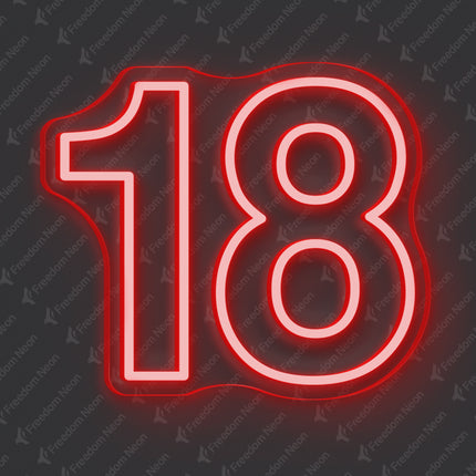 Red 18th Birthday Neon Sign