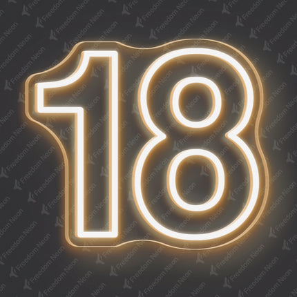 Warm White 18th Birthday Neon Sign