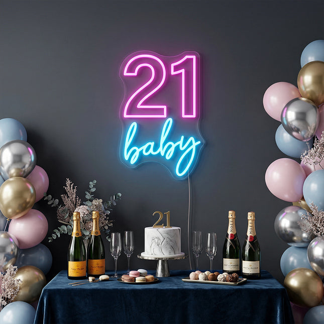 Pink 21 Baby Neon Sign