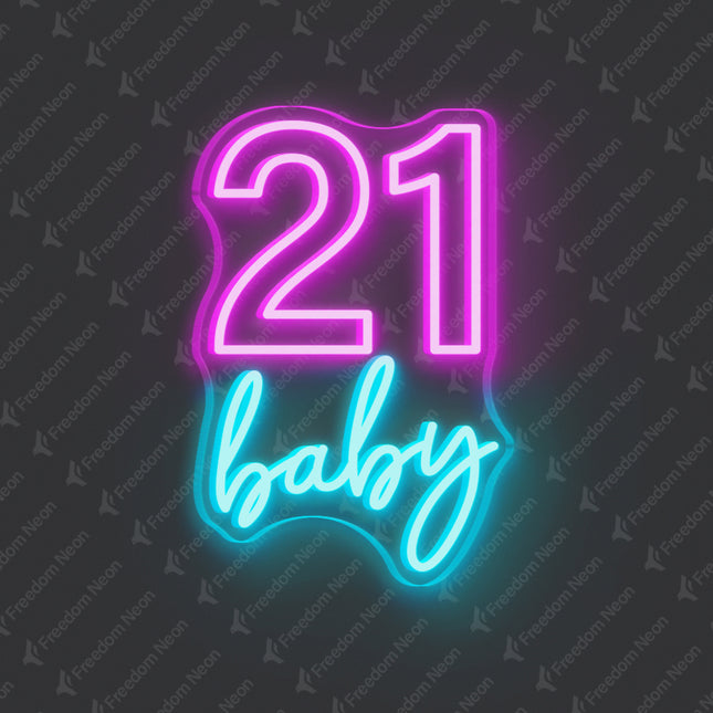 Pink 21 Baby Neon Sign