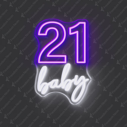 Purple 21 Baby Neon Sign