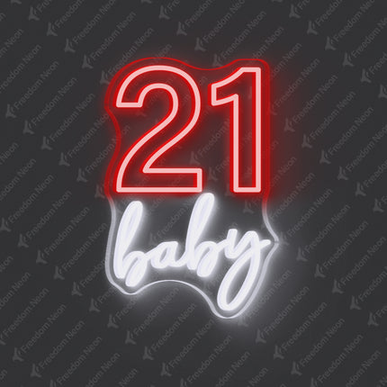 Red 21 Baby Neon Sign