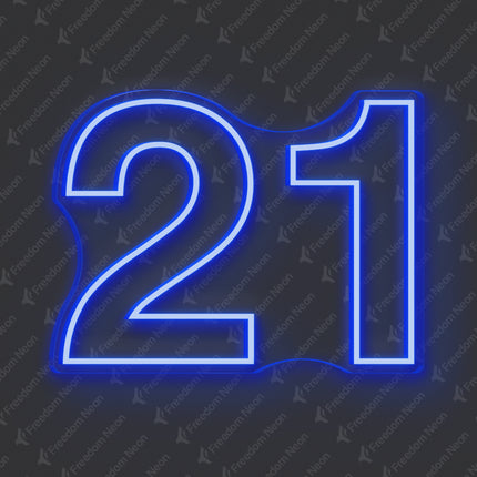 Blue 21st Birthday Neon Sign