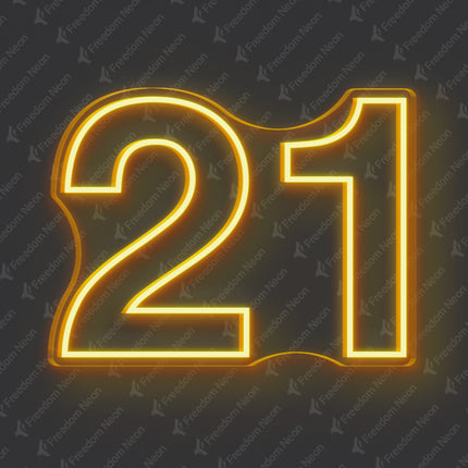 Gold Yellow 21st Birthday Neon Sign