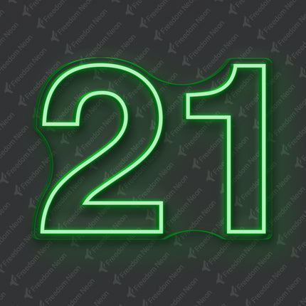Green 21st Birthday Neon Sign