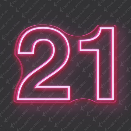 Light Pink 21st Birthday Neon Sign