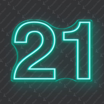 Mint Green 21st Birthday Neon Sign