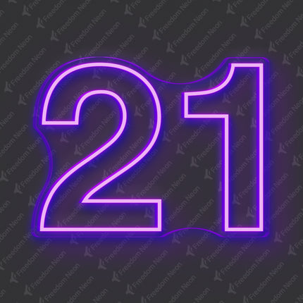 Purple 21st Birthday Neon Sign