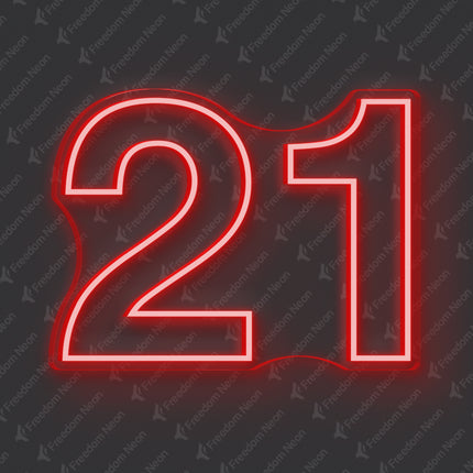 Red 21st Birthday Neon Sign