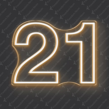 Warm White 21st Birthday Neon Sign