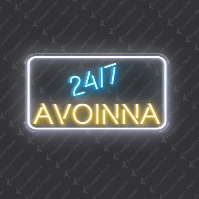 24/7 & Warm White Avoinna Neon Sign