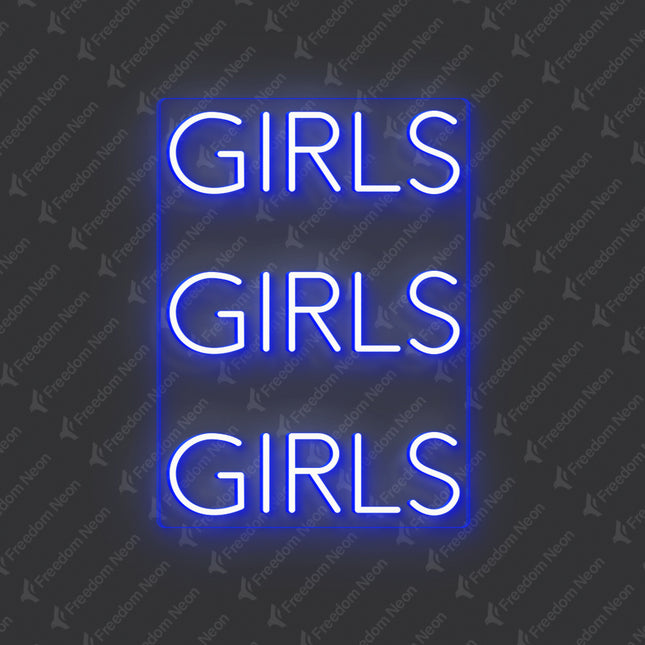 Blue 3 Girls Neon Sign