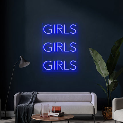 Blue 3 Girls Neon Sign