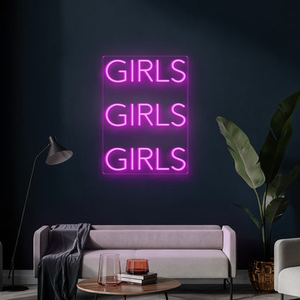 Pink 3 Girls Neon Sign