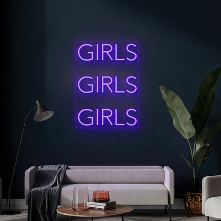 Purple 3 Girls Neon Sign