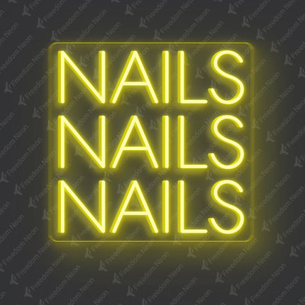 Lemon Yellow 3 NAILS Neon Sign