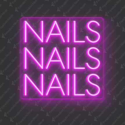 Pink 3 NAILS Neon Sign