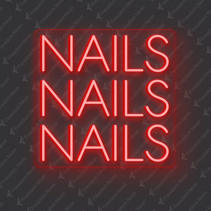 Red 3 NAILS Neon Sign
