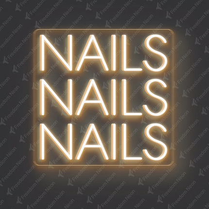 Warm White 3 NAILS Neon Sign