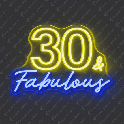 Lemon Yellow 30 & Fabulous Neon Sign