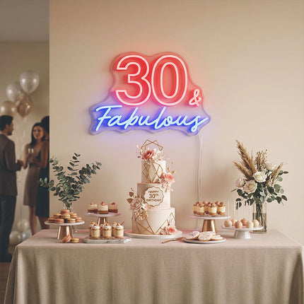 Red 30 & Fabulous Neon Sign