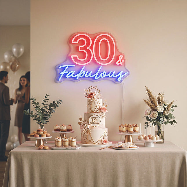 Red 30 & Fabulous Neon Sign