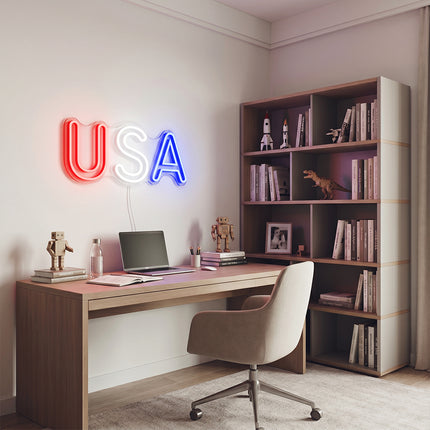 USA Double-Line Neon Sign