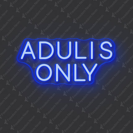 Blue Adults Only Neon Sign
