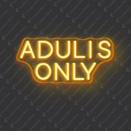 Golden Yellow Adults Only Neon Sign