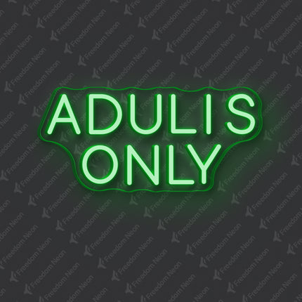 Green Adults Only Neon Sign