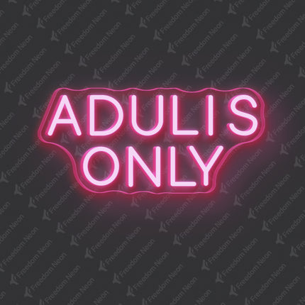 Light Pink Adults Only Neon Sign