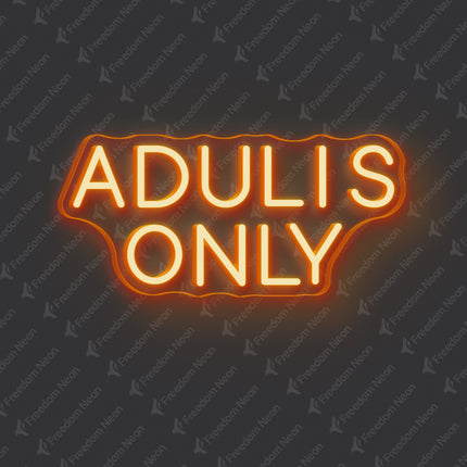 Orange Adults Only Neon Sign