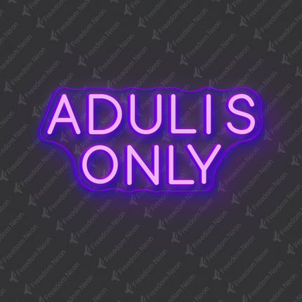 Purple Adults Only Neon Sign