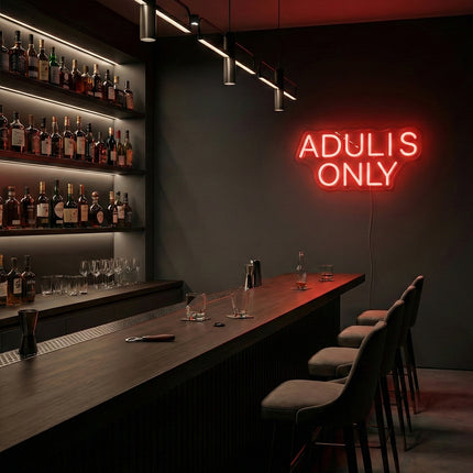Red Adults Only Neon Sign