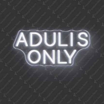 White Adults Only Neon Sign