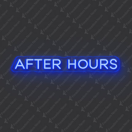 Blue After Hours Neon Sign