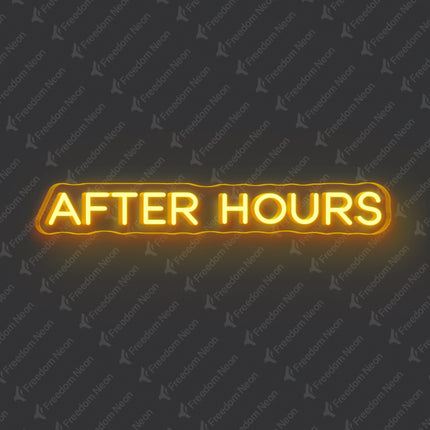 Golden Yellow After Hours Neon Sign